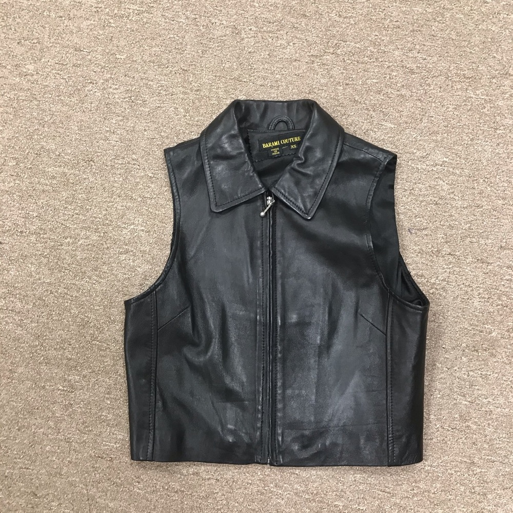 46) Barami Couture 100% leather shell vest